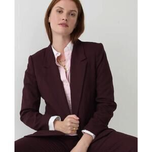 J.Crew Willa Italian City Burgundy Wool Blazer Women's Size 2